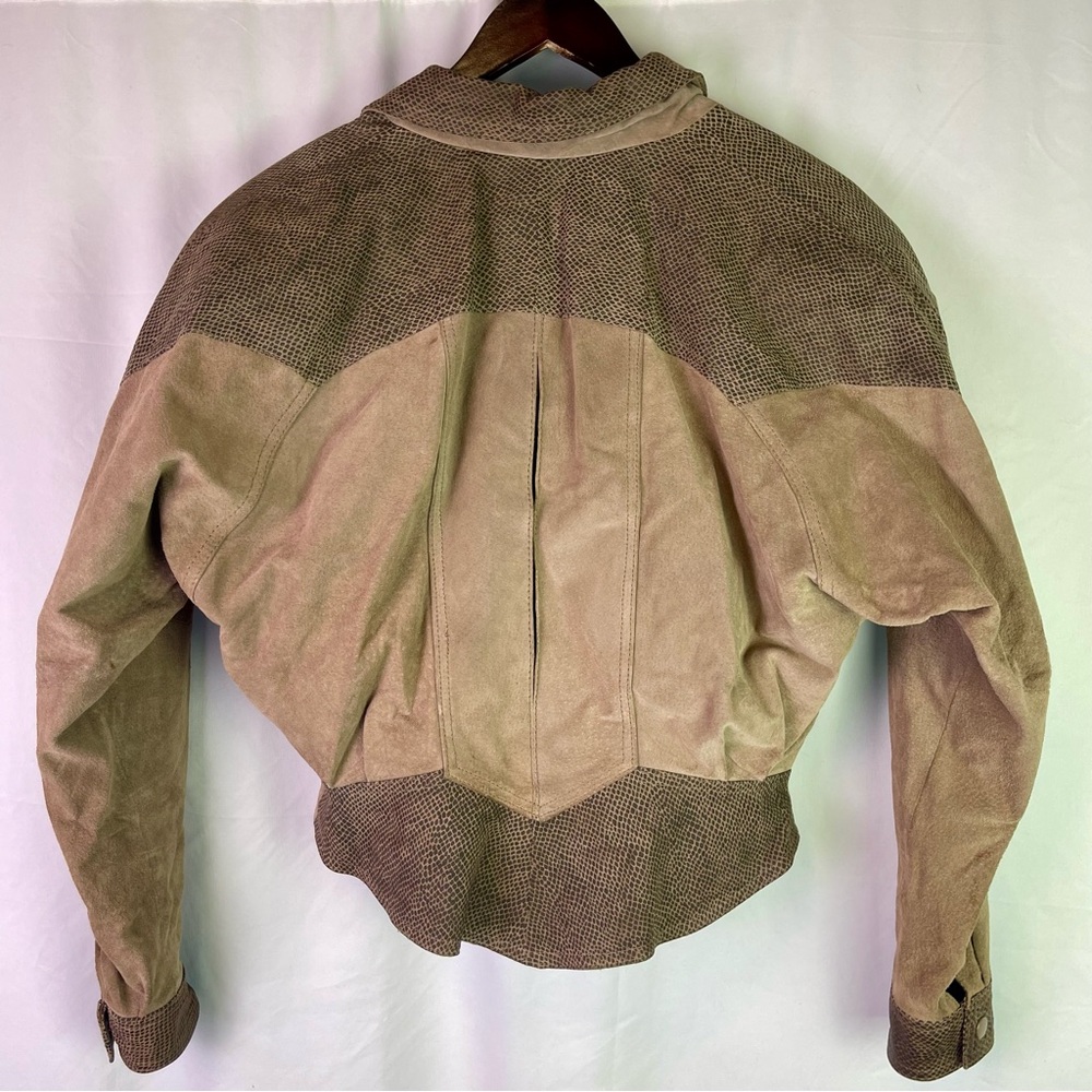 Vintage 80s Suede Women's Tan Bomber Jacket Size Medium - Picture 2 of 16